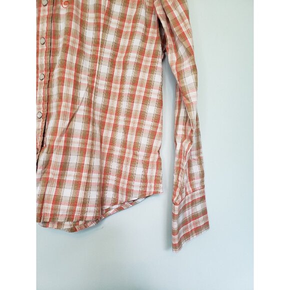 Sherry Cervi RU Cowgirl Womens XL Shirt Pearl Snap Plaid Embroidered Western - Picture 3 of 5